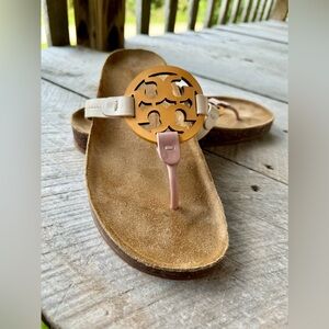 Tory Burch Miller tri-color Cloud Sandals  size 8-like new! Lite and comfy!